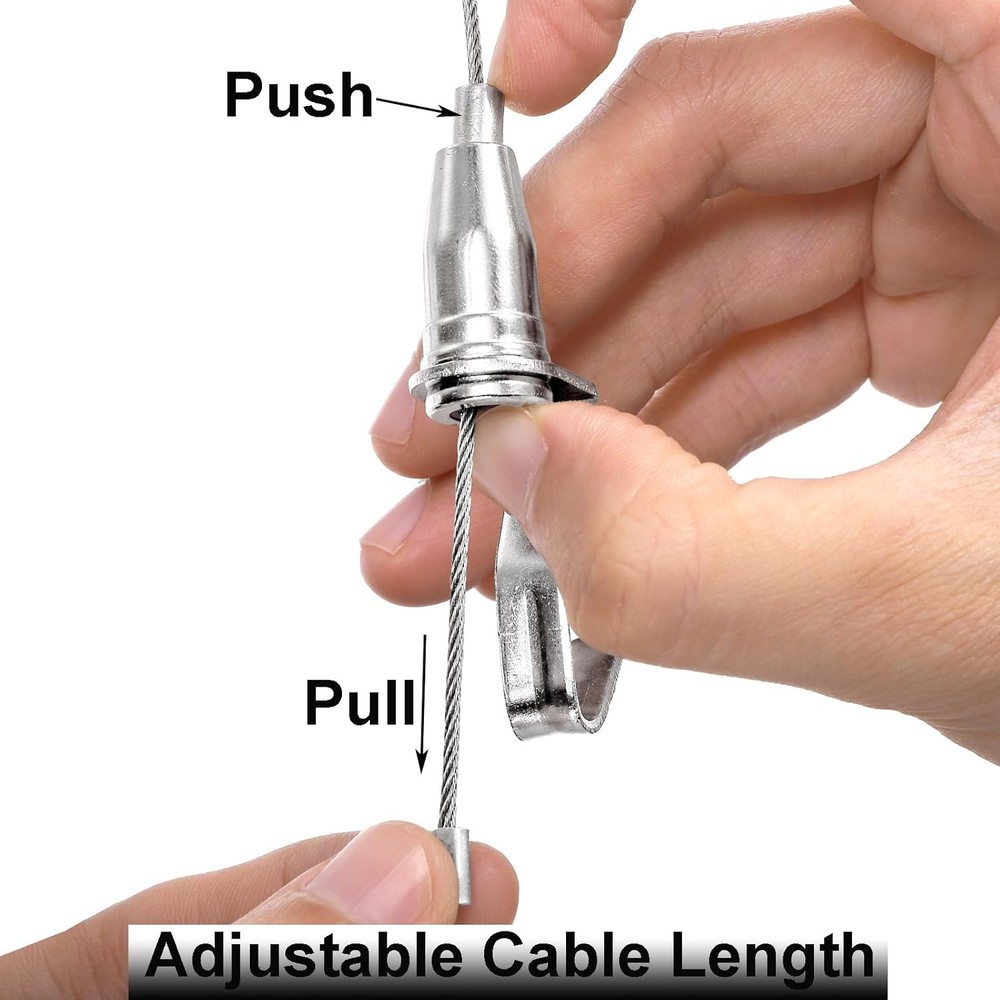 Picture Rail Hook Hanging System Adjustable Wire Hooks for Exhibition Gallery