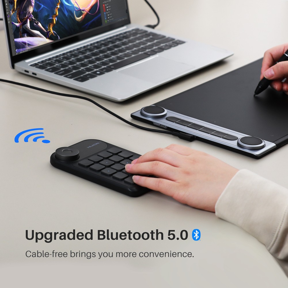 HUION Keydial Mini Bluetooth Programmable Keypad 18 keys Certified Refurbished