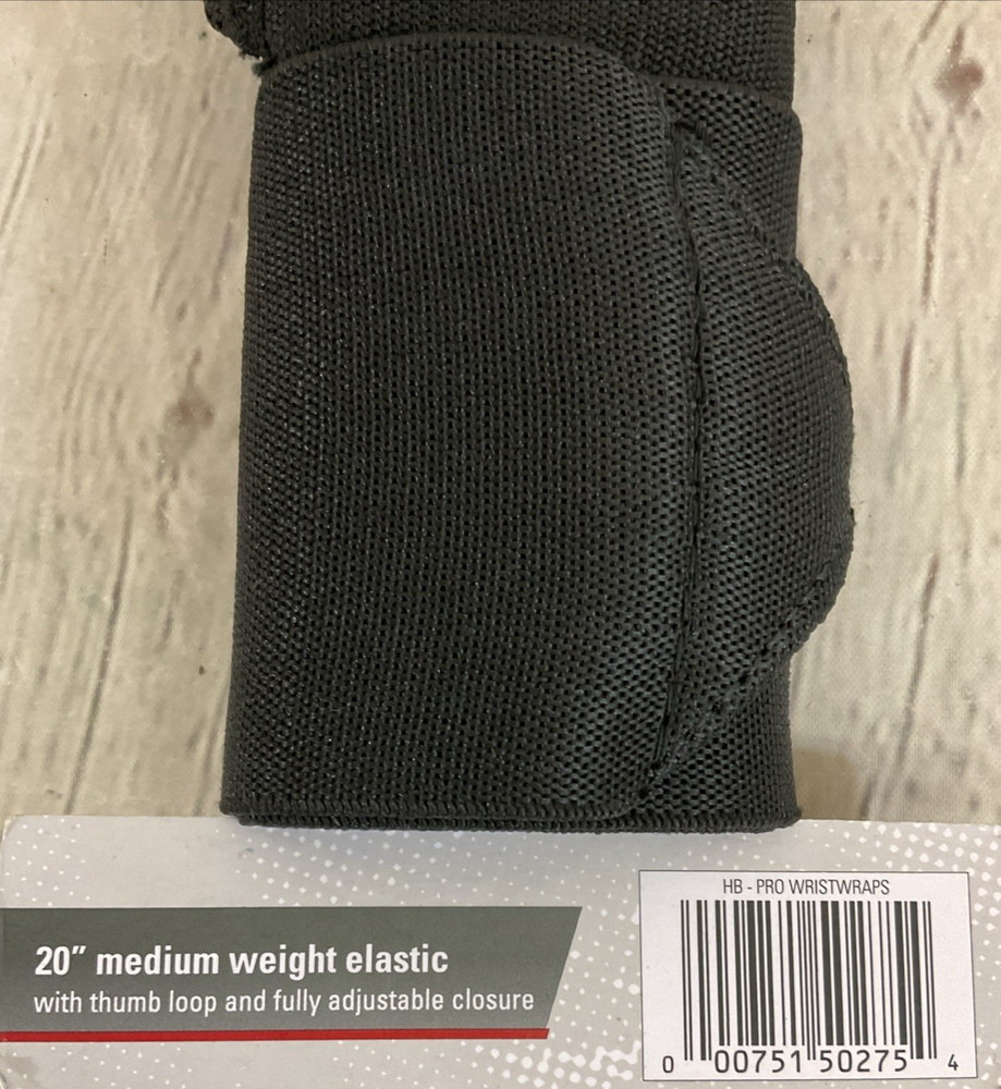 Harbinger Pro Lifting Wrist Straps One Size 20" Medium Weight Elastic Thumb Loop