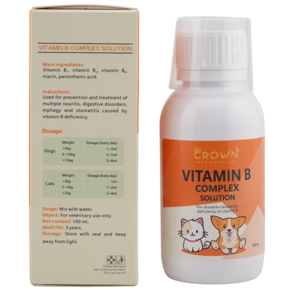 Vitamin B Complex Solution For Dogs & Cats Supplement For Digestive Disorders
