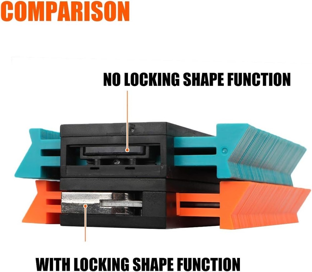 Contour Gauge Profile Tool- Adjustable Lock-Precisely Copy Irregular Shape Du...