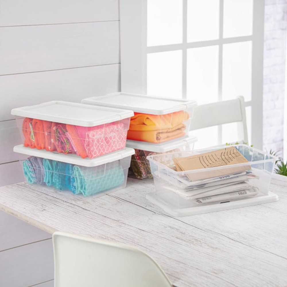 24-Piece 6-Quart Storage Container Set, Stackable with Snap-On Lids
