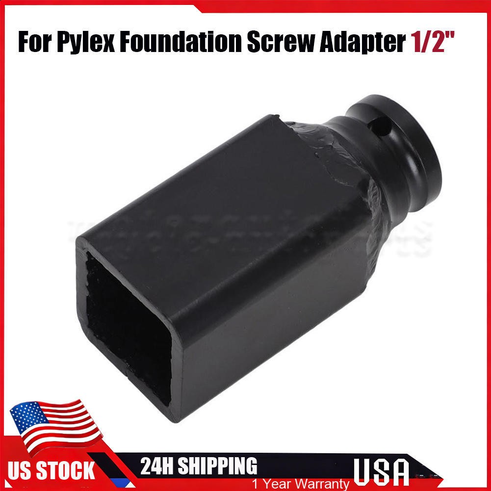 1/2" Square Drive Adapter For Pylex Foundation Screw Helical Pile Install Tool