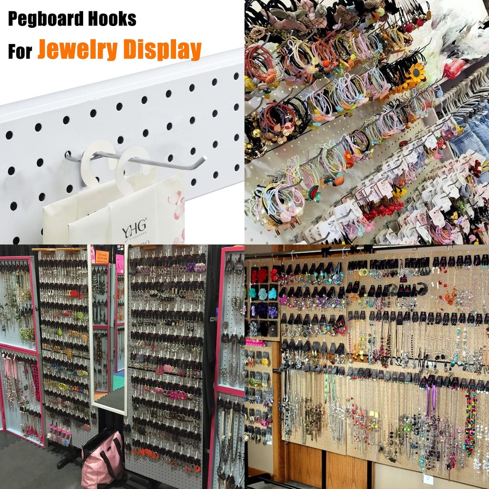 "25 Pack 4"" Pegboard Hooks Pegboard Organizer Kit for Garage Tools"