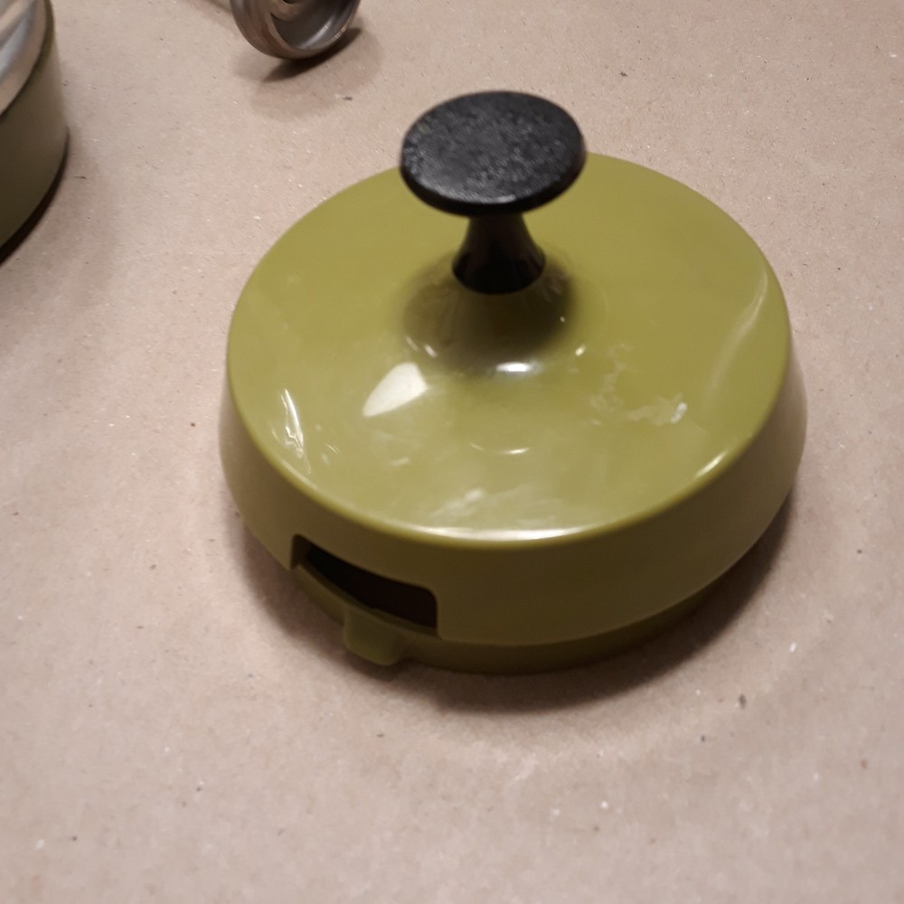 SUNBEAM COFFEEMASTER PERCOLATOR GREEN GLASS P-BT Missing Push Button On Handle