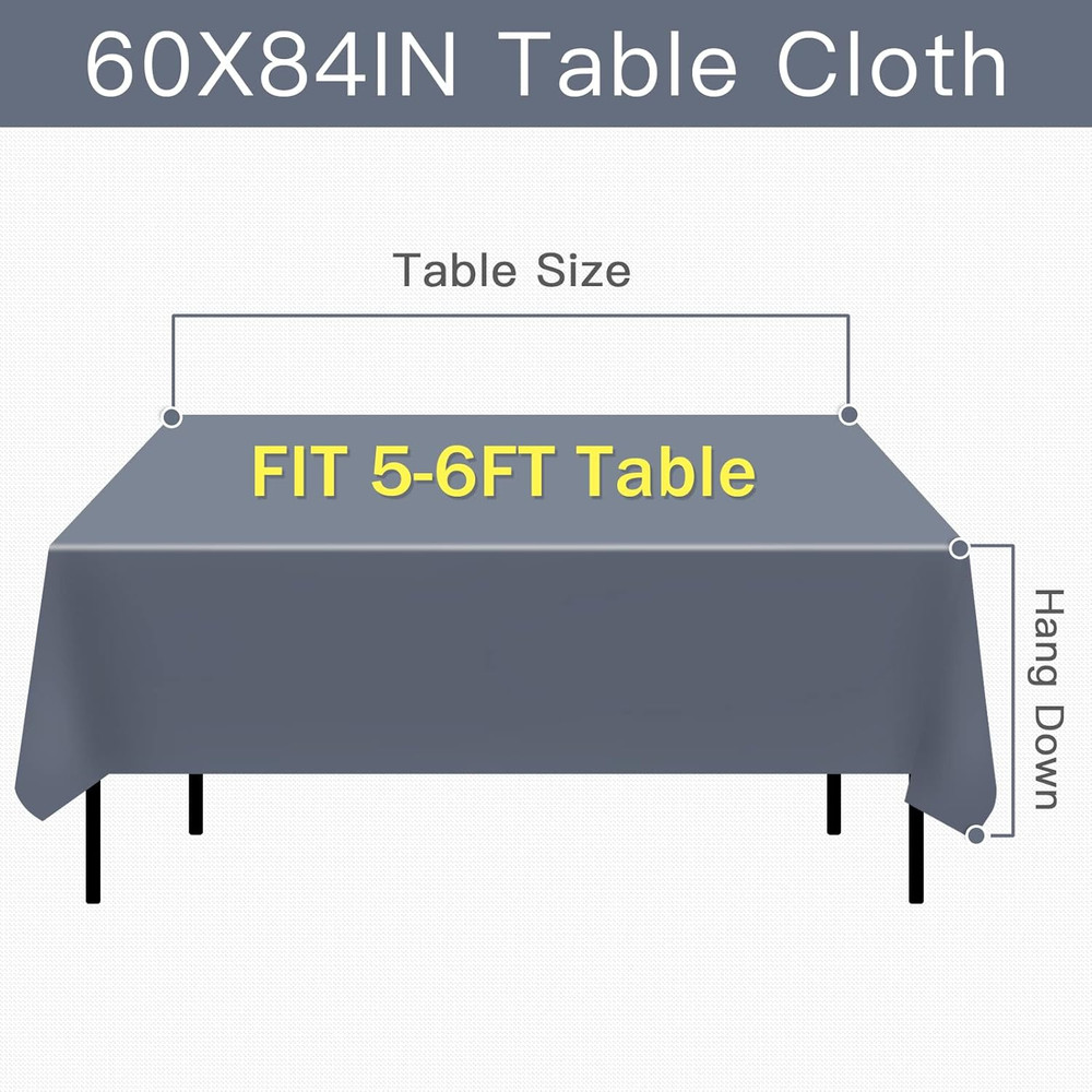 100% Waterproof Rectangle PVC Tablecloths, Vinyl Tablecloth with Flannel Backing