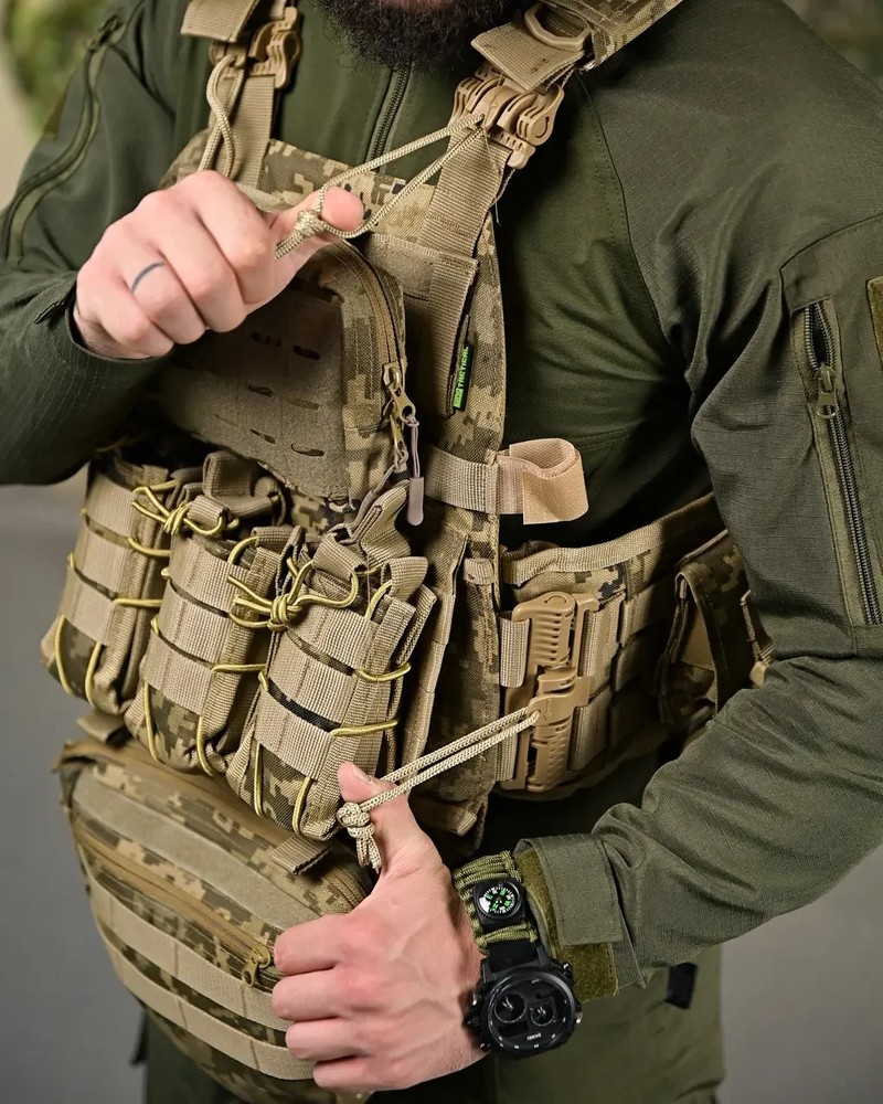 Plate carrier with 4 quick-release points frion pixel💛💙