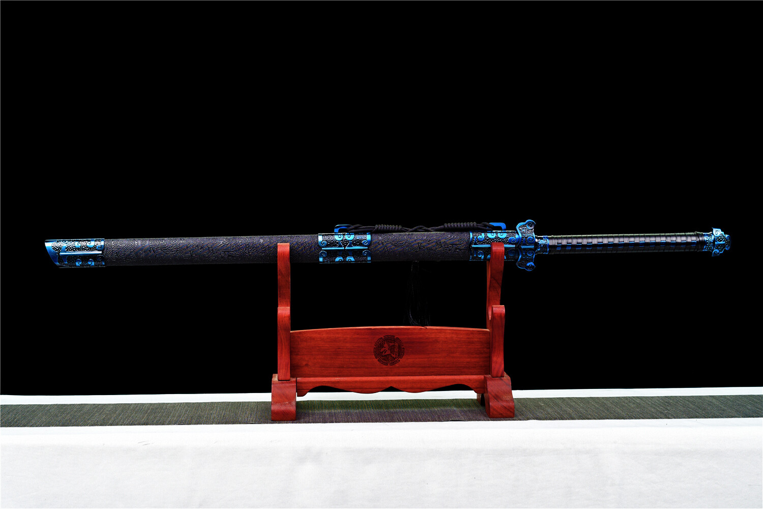 Sharp Blue Ninja Sword Straight Functional Broadsword Japanese Katana 1095Steel