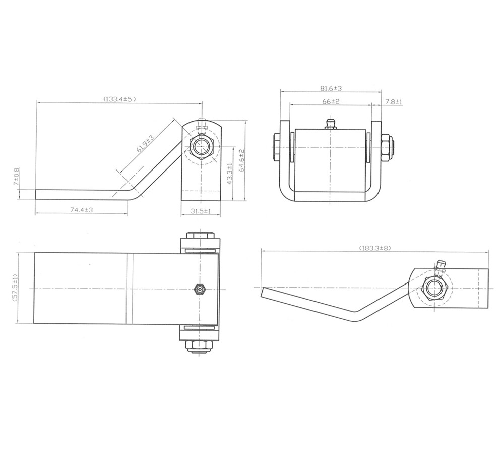 (4 Pack) Black Strap Style Long Leaf Steel Weld On Dump Trailer Door Hinge