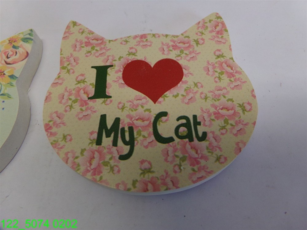 4 pc Cat Love Ceramic Coaster Set RMCSCC