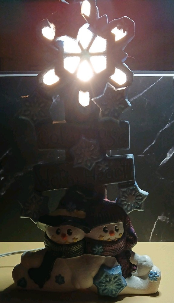 Cold Nose Warm Heart Lighted ceramic Christmas Stack.