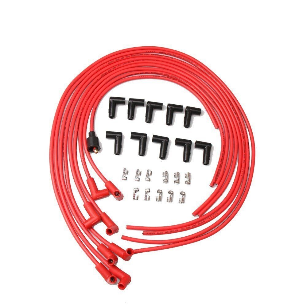 Spark Plug 8mm Wire Cable Set For Wire Core Suppression V8 90 Degree Boots 4041K