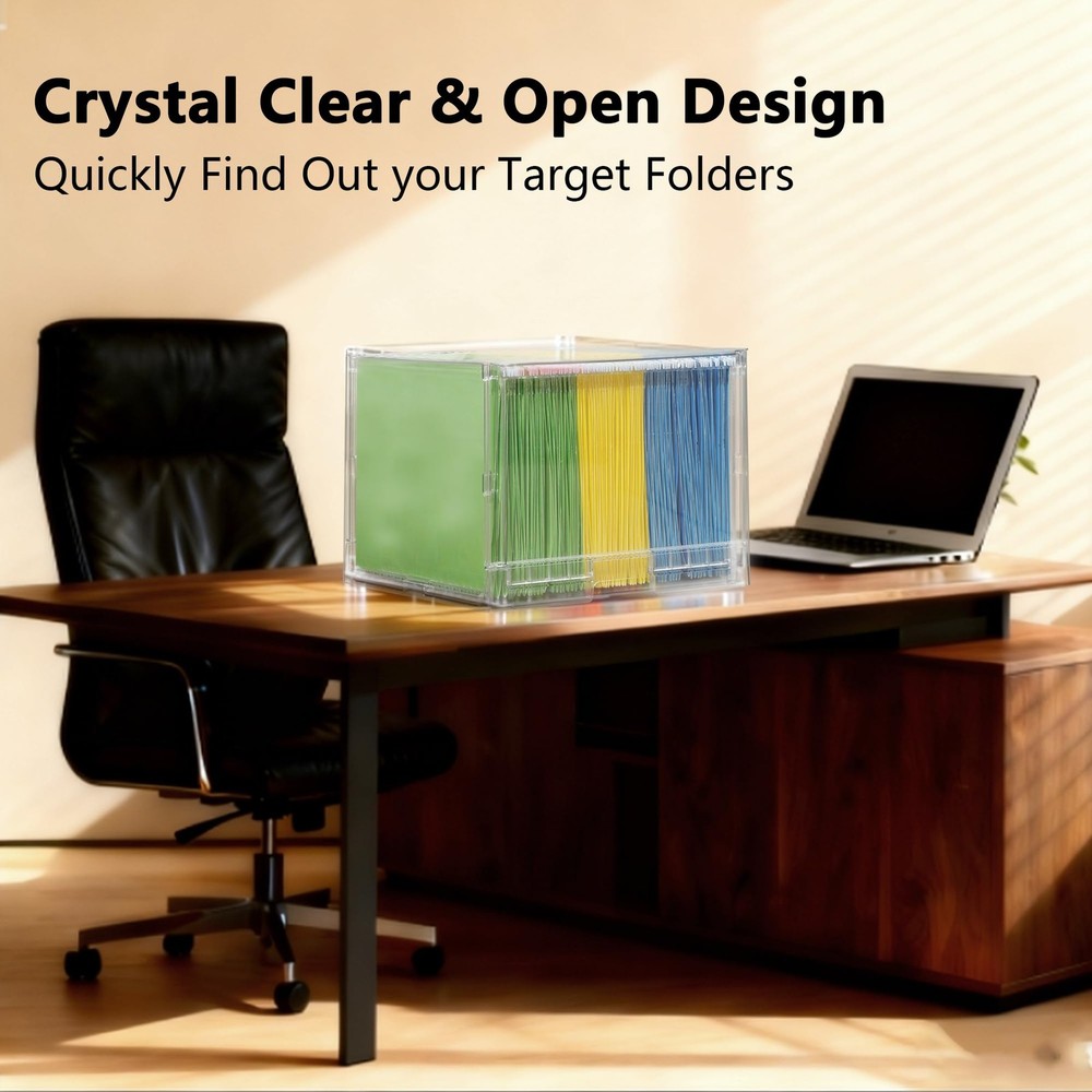 MUKAI File Box Organizer, Hanging Folder Storage Boxes, File Folder Organizer wi