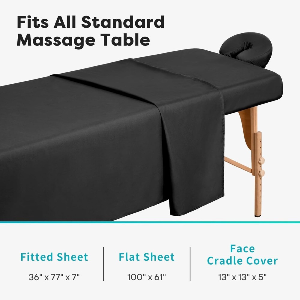 Massage Table Sheets Sets, 3 Pcs Professional Microfiber Massage Bed Cover Sh...