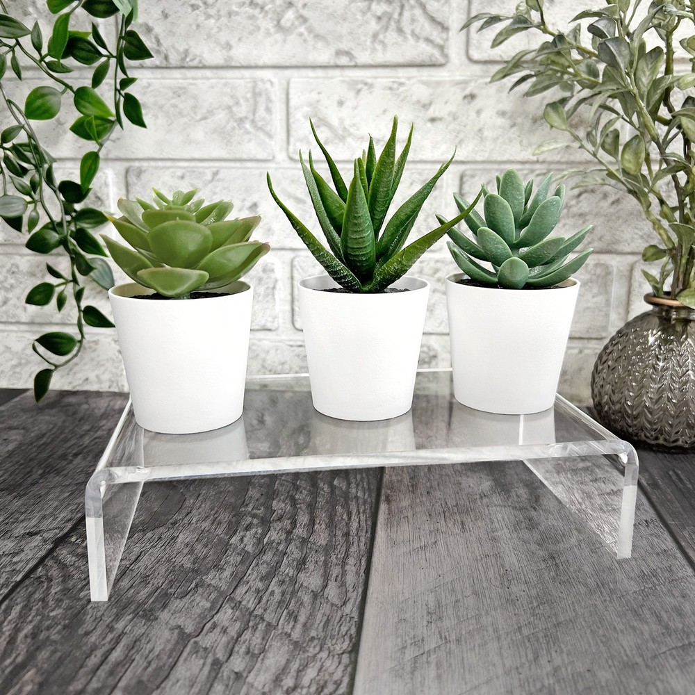 Plymor Clear Acrylic Rectangular Display Riser, 2" H x 8" W x 4" D (1/4" thick)