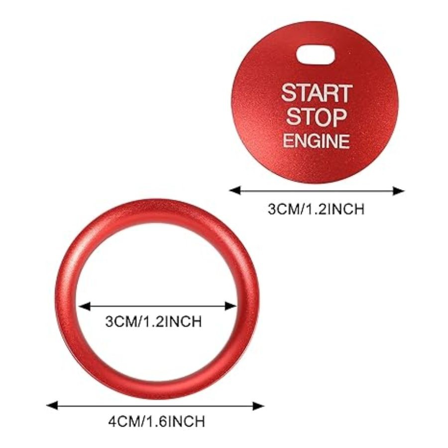 Aluminum Engine Start Stop Push Button Cover Trim Compatible with CX-3, CX-5, MX