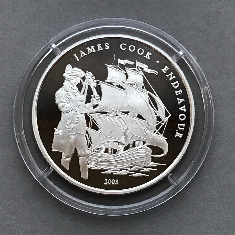 CONGO Silver  1000 Francs 2003  ENDEAVOUR   SHIP  Proof