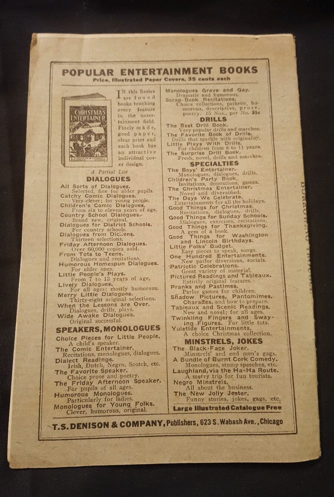 Vintage Antique T.S. Denison "Borrowing Trouble" Play Script A Farce