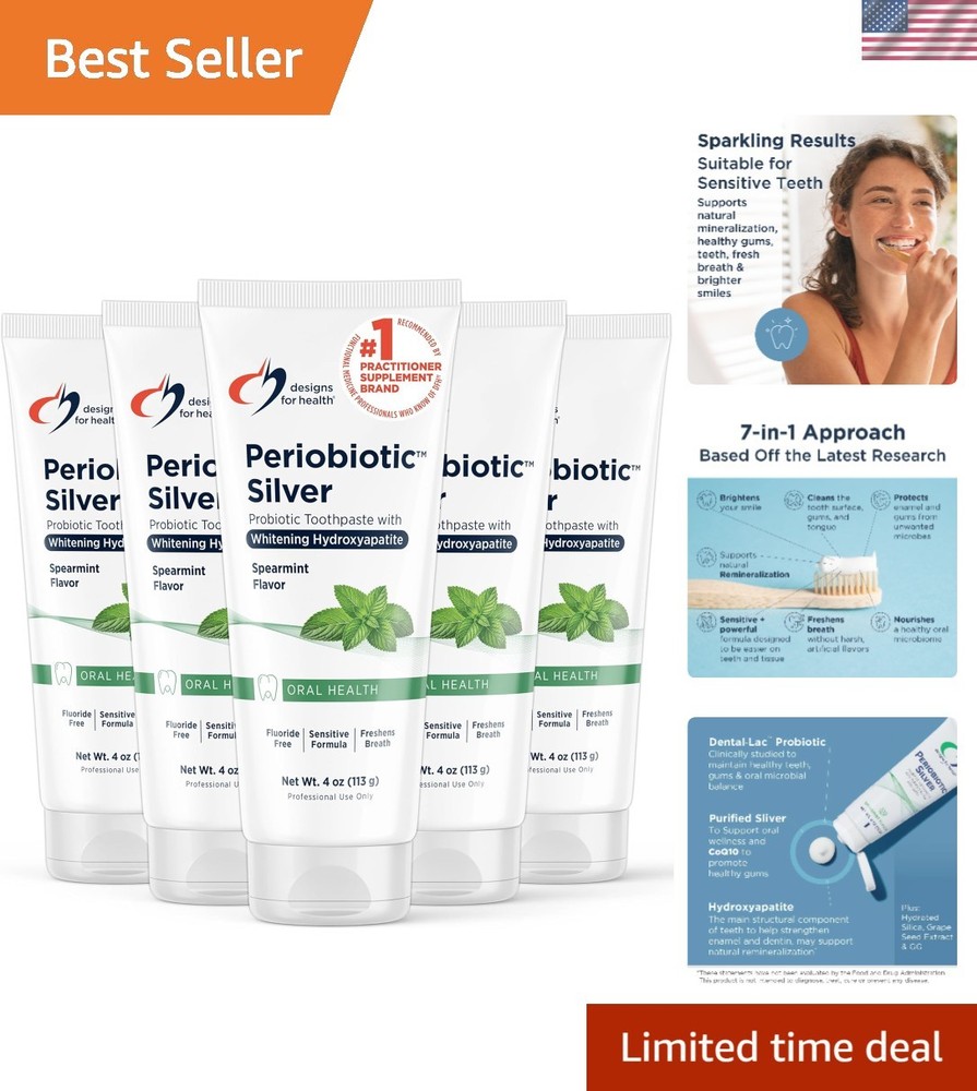 Periobiotic Silver Hydroxyapatite Toothpaste - Fluoride Free Toothpaste with ...