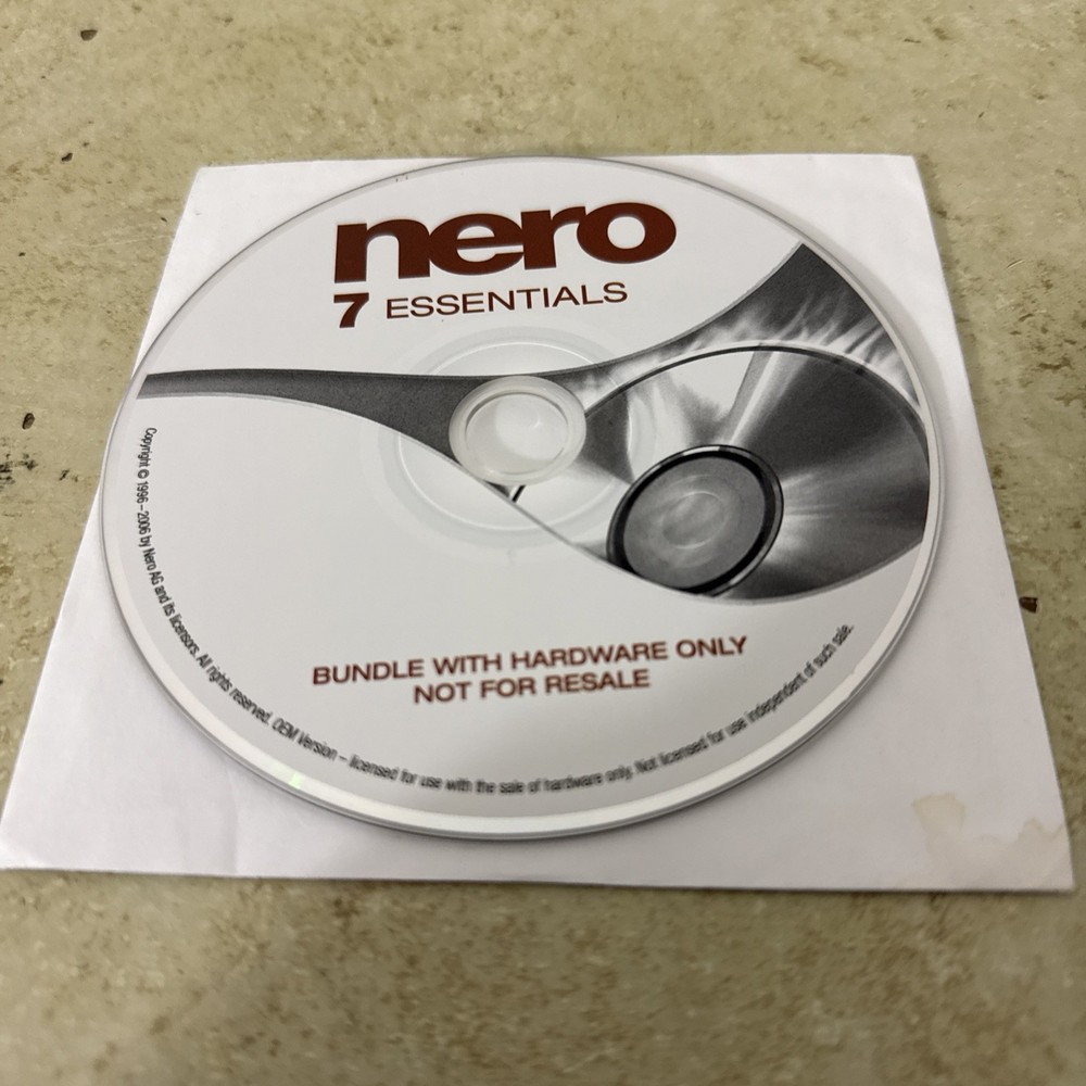 Nero Essentials 7 CD DVD Authoring Burning Software OEM Installation CD