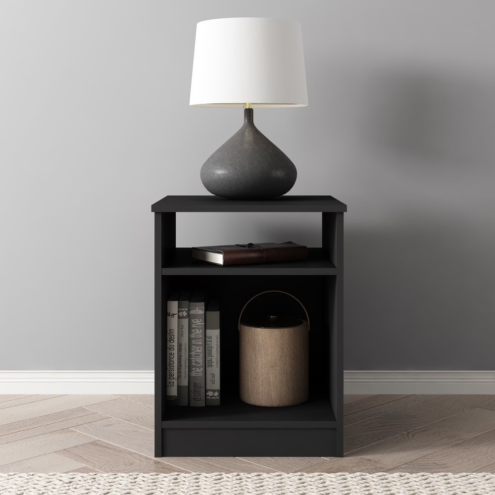 Ardent Open Shelf Nightstand, Black