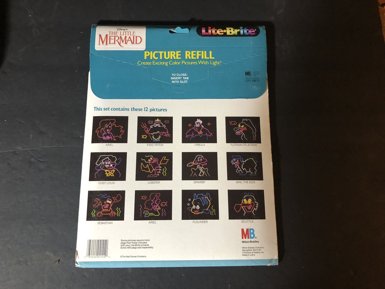 Vintage Sealed 1988 Lite Brite Disney Little Mermaid Movie Picture Refill Sheets