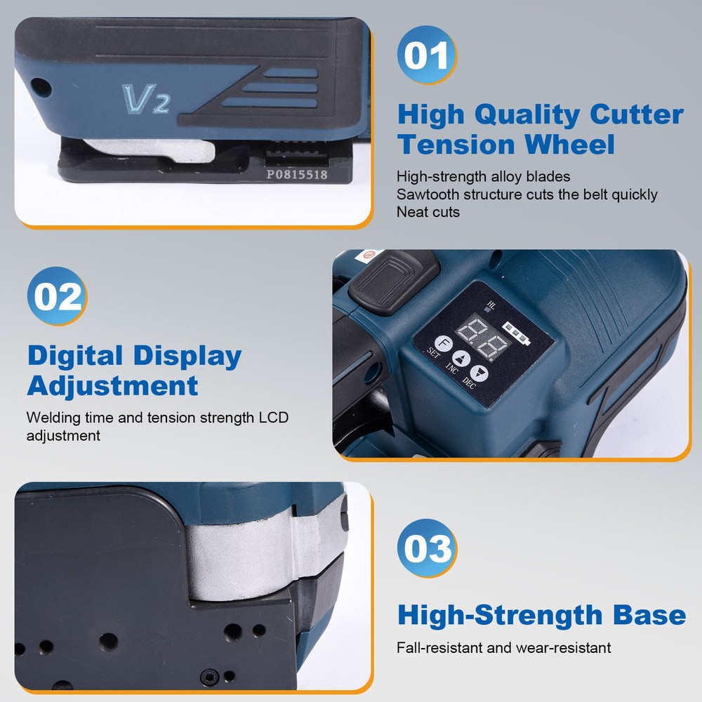 Electric Strapping Machine Handheld Automatic Banding Tools for 1/2"-5/8" PP/PET