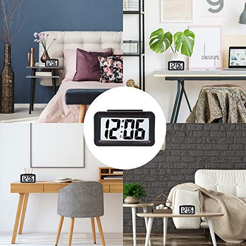 HENSE Creative Nightlight Smart Light Alarm Clock Bedside Desk Table Electronic