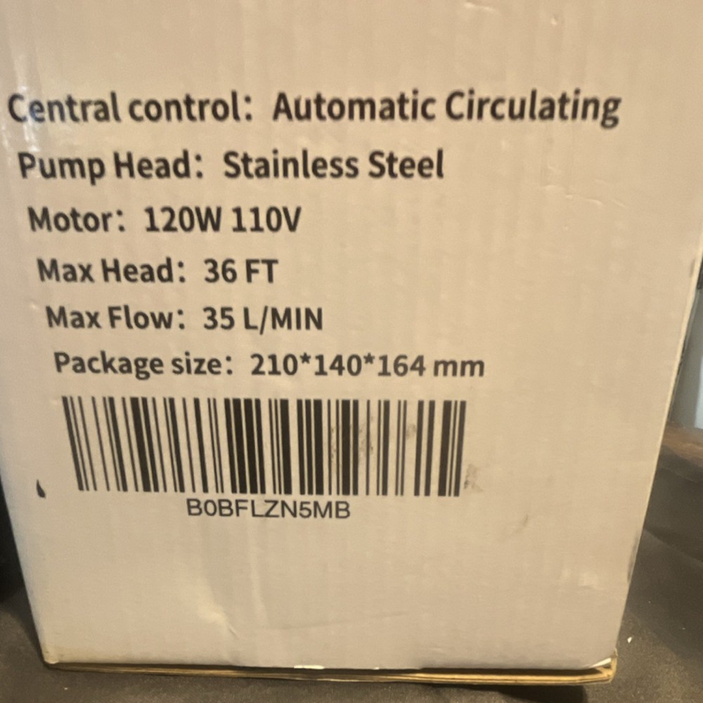 Automatic Circulating Pump Stainless Steel 120W 110V Timer Control