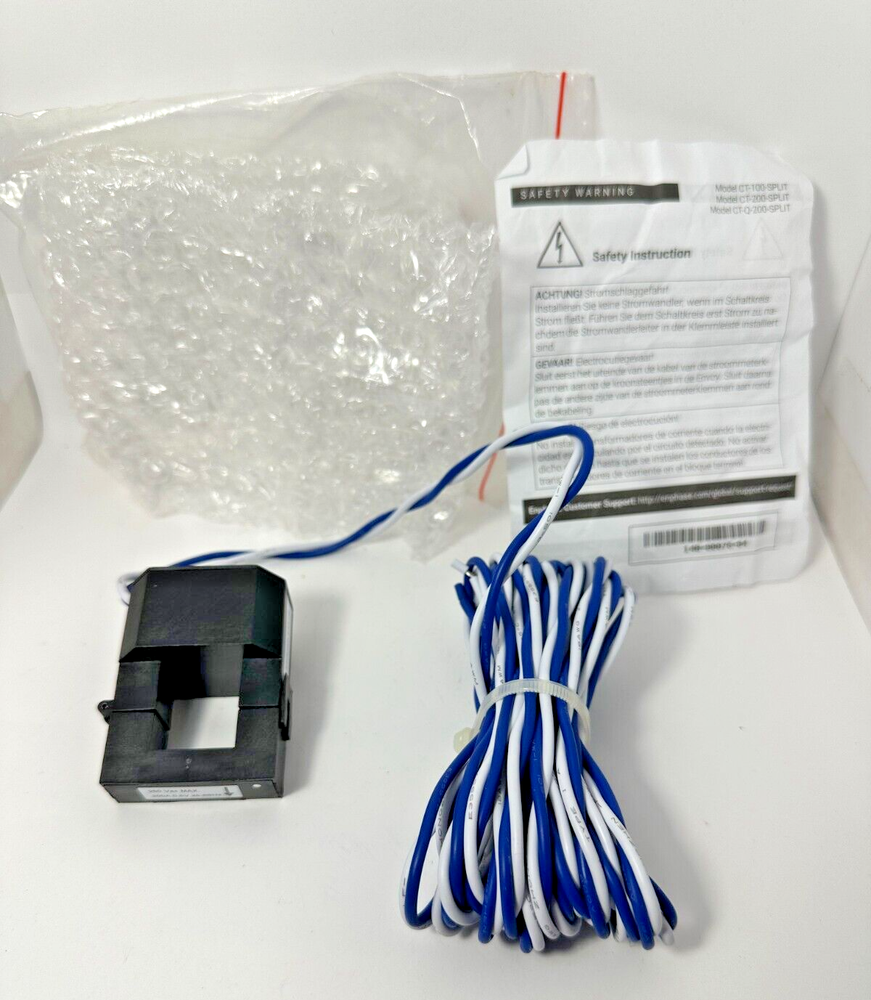 Enphase Split Core Current Transformer U40002 250VAC Max 200A 0.5V CT-200-SPLIT