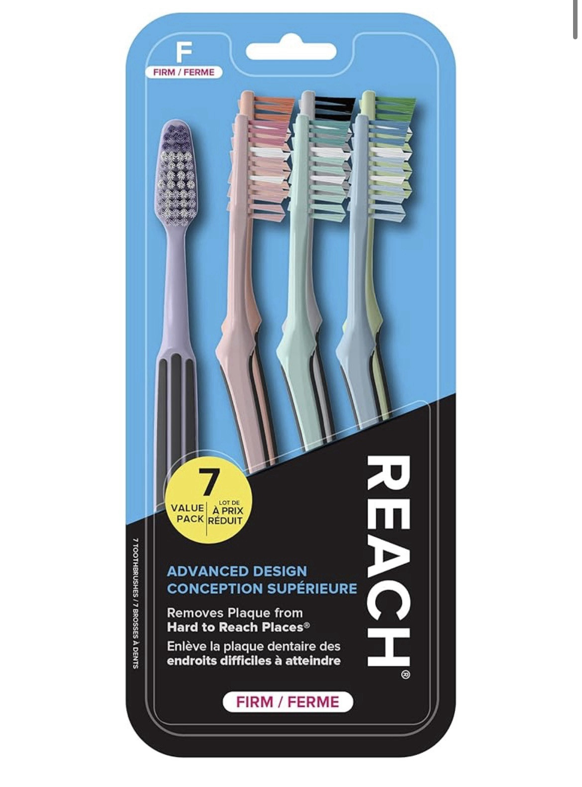 2 Packs - Reach Toothbrush Advanced Design Firm Bristles 7 Count Value Pack