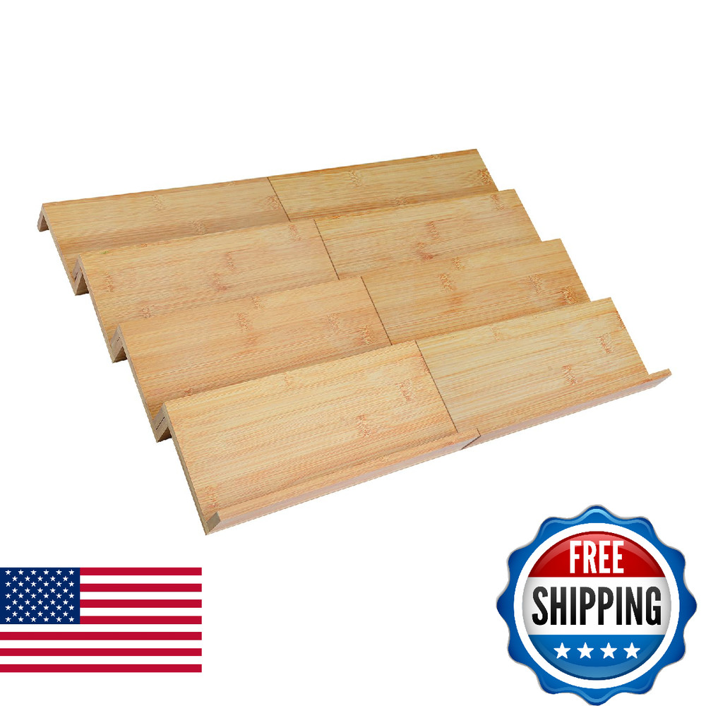 Graceware Bamboo Spice Drawer Organizer for Insert Shallow Drawer, 8 Tier Stacka