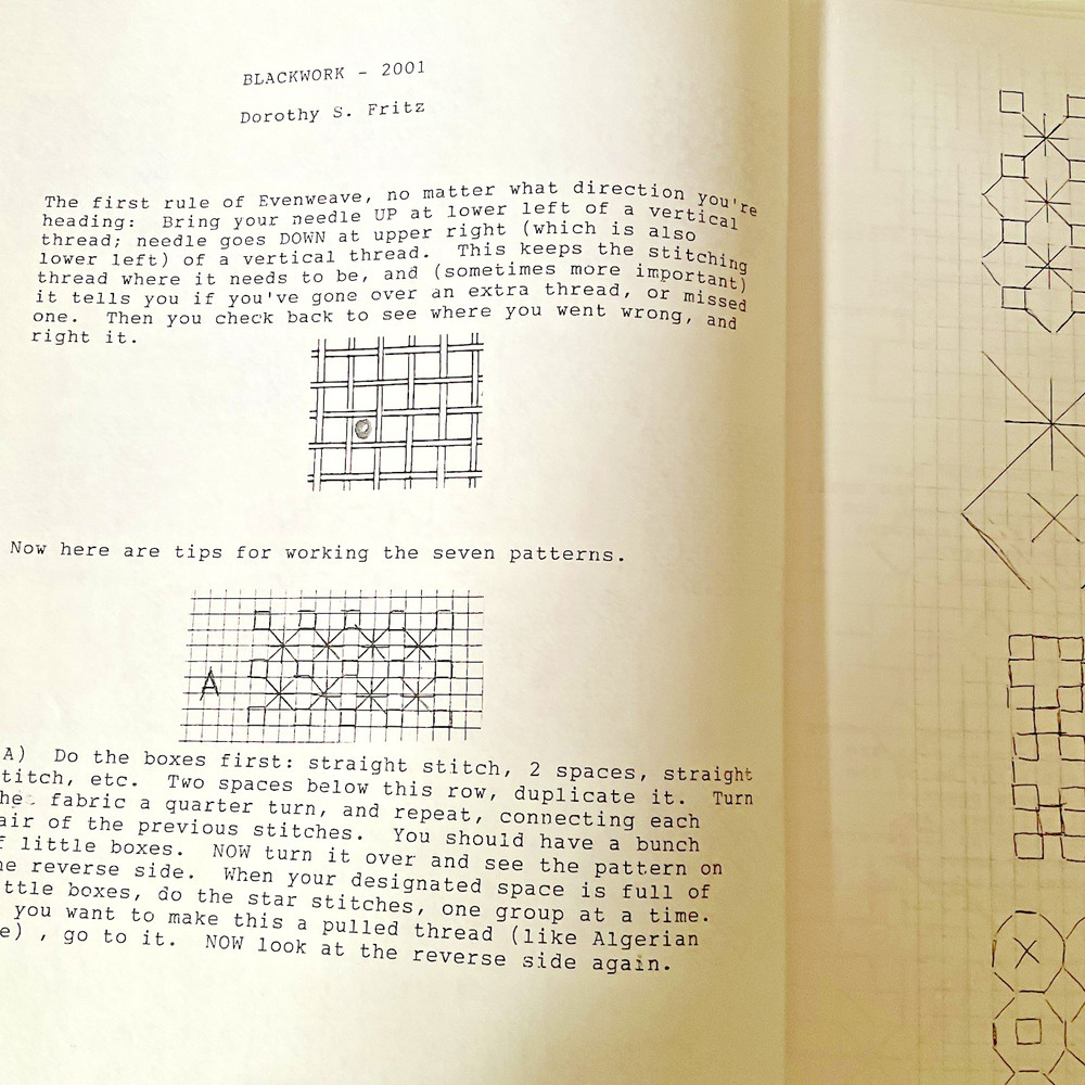 Blackwork Chart Instruction Booklet 21 Pages Charted Diagrams A Beginners Study