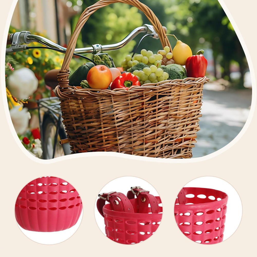 Bicycle Basket Luggage Storage Red