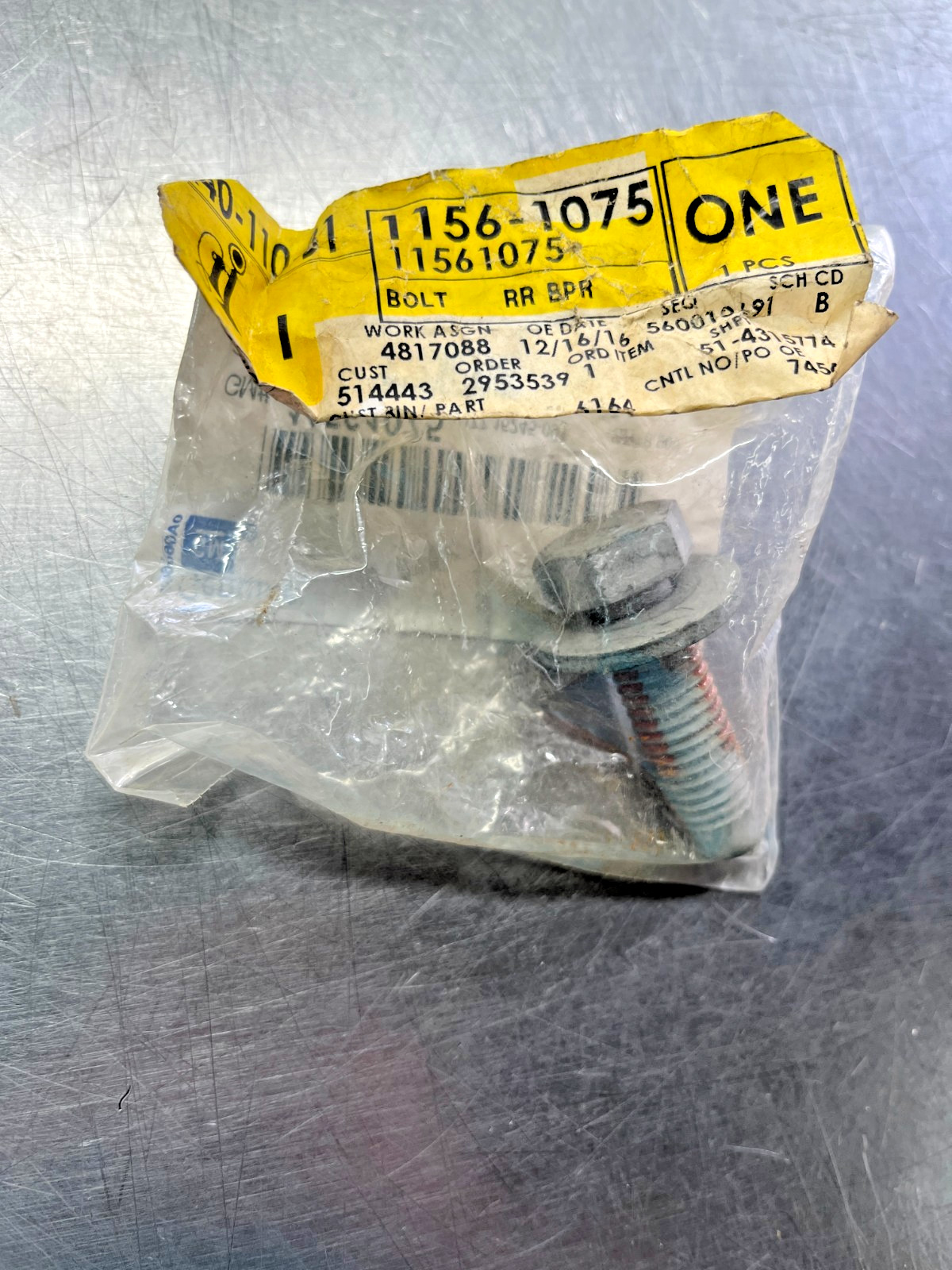 11561075 Genuine OEM AC Delco Bumper BOLT GM 1156-1075