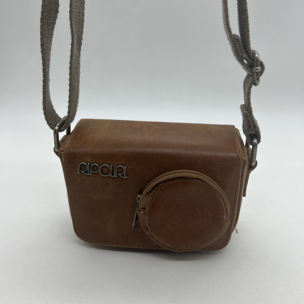Ripcurl Leather Shoulder Bag Brown Tan Digital Camera Y2K