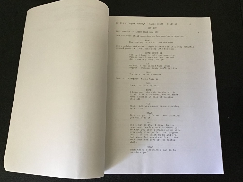The Middle. Ep. 02.13 Table Draft Script and Table Read Call Sheet WB Television