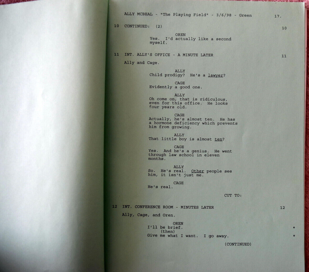 7 Original Ally McBeal Screenplays Scripts Including The Playing Field, Inmates.