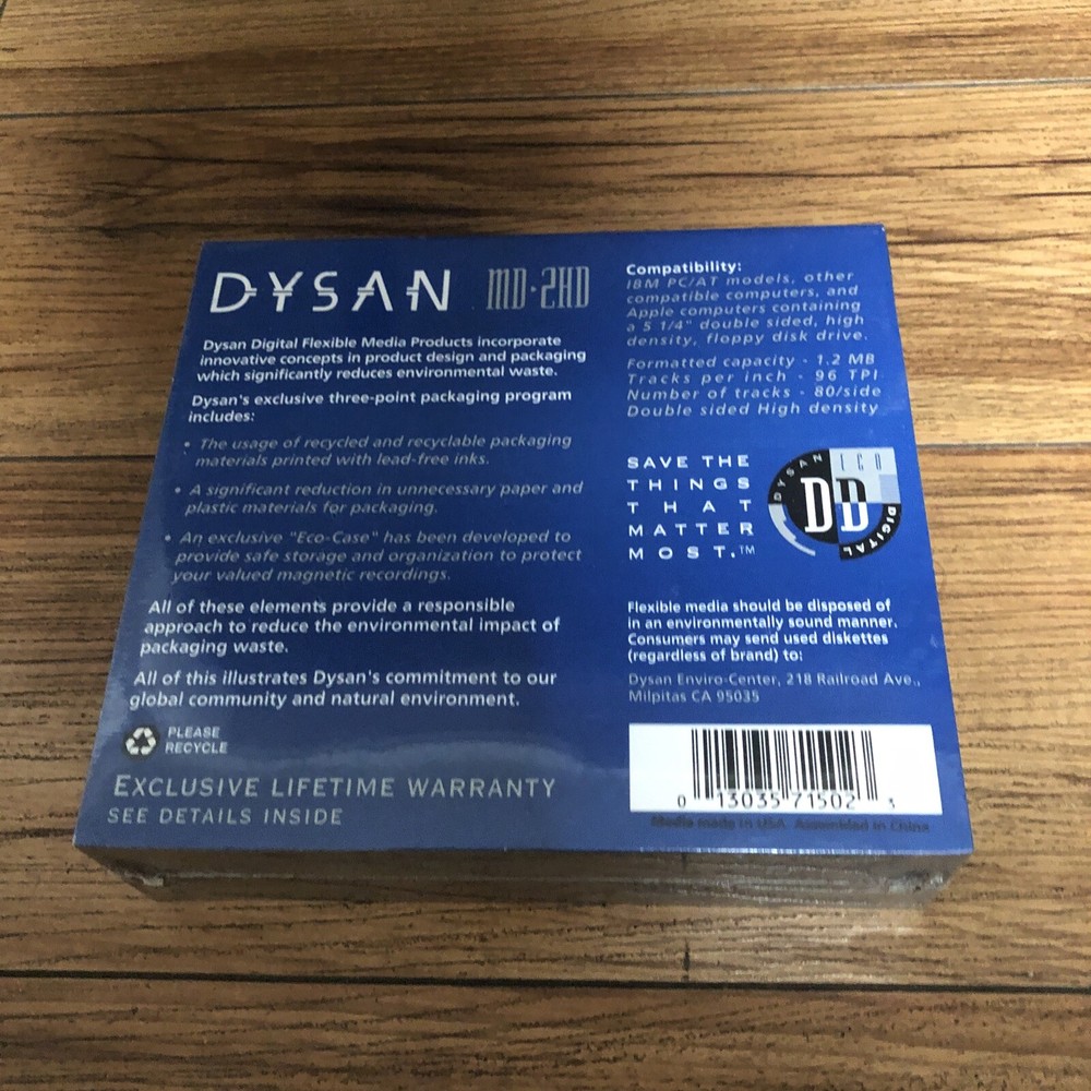 Dysan Digital MD-2HD IBM formatted 5.25" Diskettes 10 Pack Computer Discs New