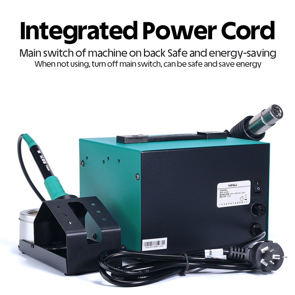 YIHUA 862BD+ 2-in-1 Hot Air Rework Station Soldering Station Soldering Iron Kit