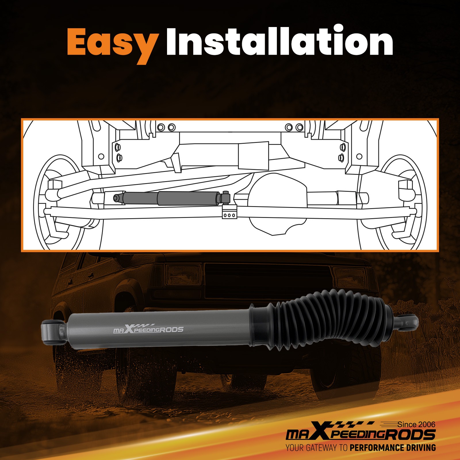 Performance Steering Damper for Toyota 4Runner 86-95 Truck 4WD
