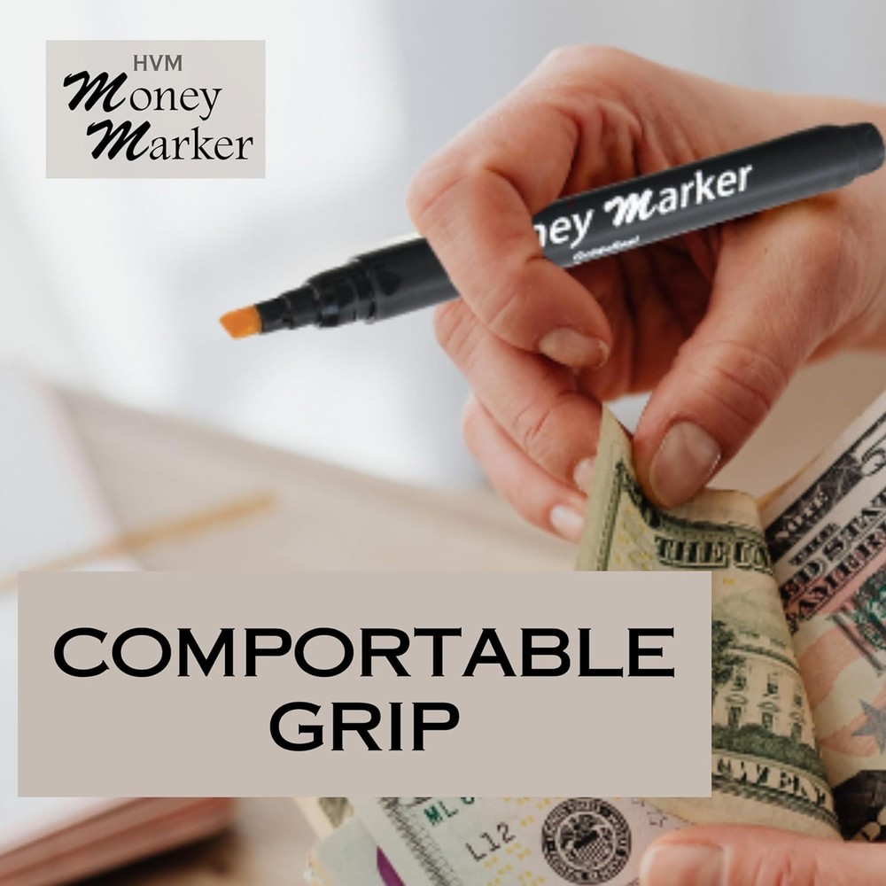 5-Pack Counterfeit Money Detector Pen with Chisel Tip for Instant Verification