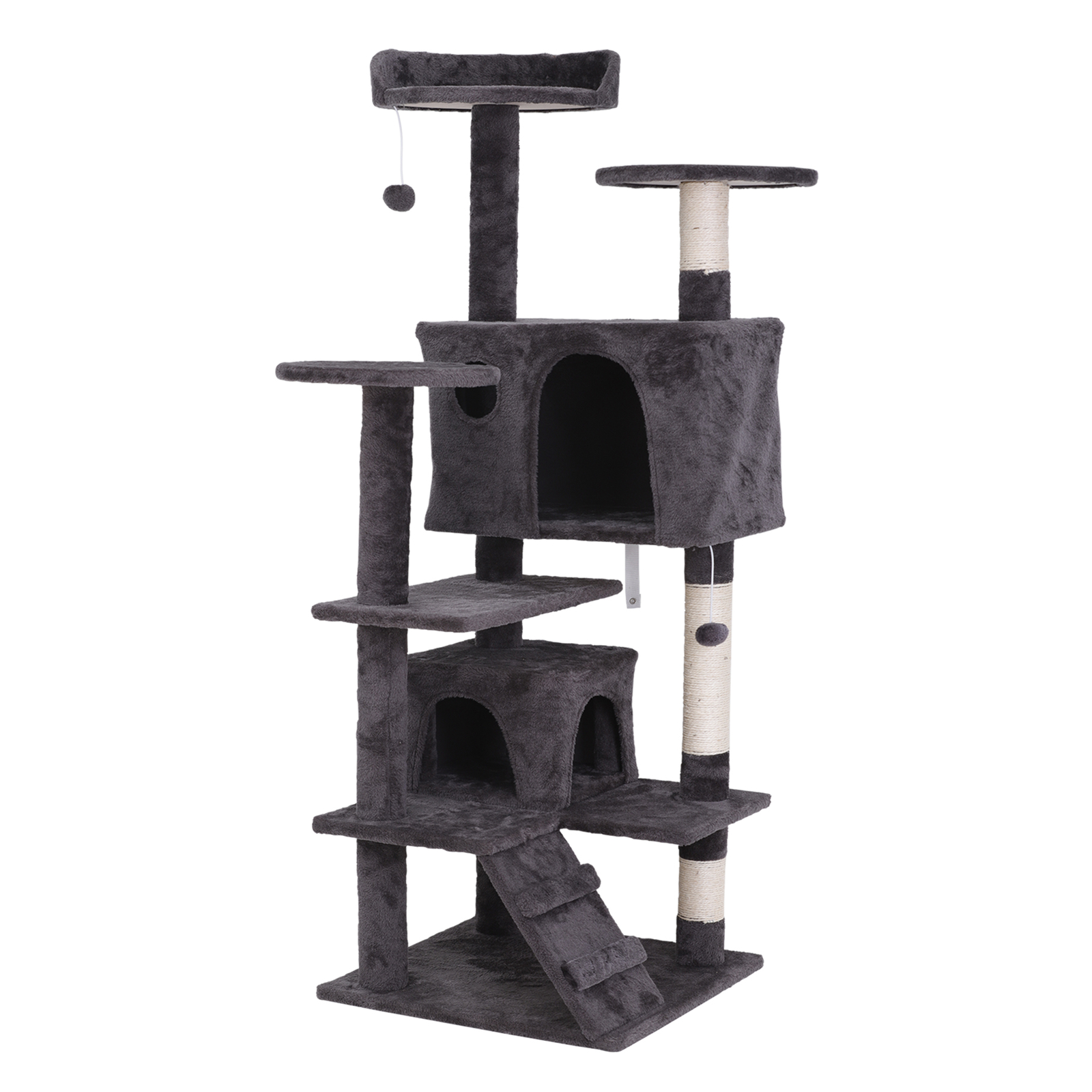 55" Large Cat Tree Tower Activity Center Playing House Condo For Rest Sturdy