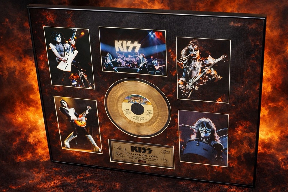 🔥KISS Calling Dr. Love 24k Gold Plated Record Limited Edition 271/2500