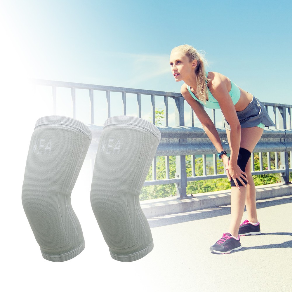 Simple Knee Pads Large Size Gray 1 Pair