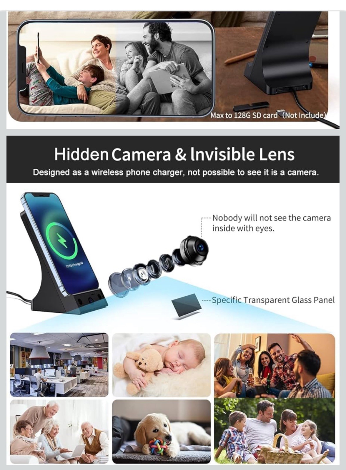 Camara Espia Oculta Reloj Despertador Seguridad 1080P Detector Movimiento NUEVO