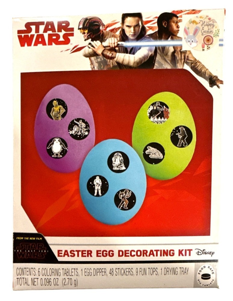 Disney STAR WARS Easter Egg Decorating Kit Stickers + Coloring Tablets + Dipper+