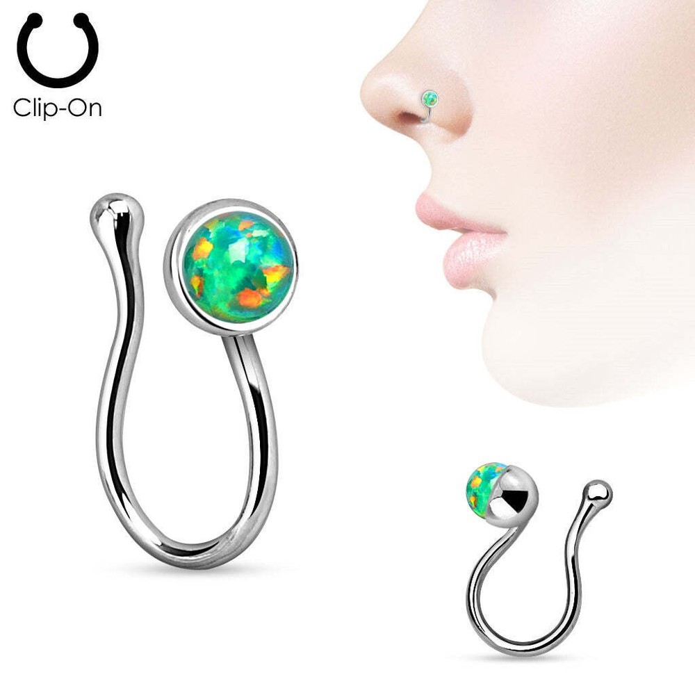 Opalite Gem Non Piercing Nose Clip Nose ring Stud sold individually
