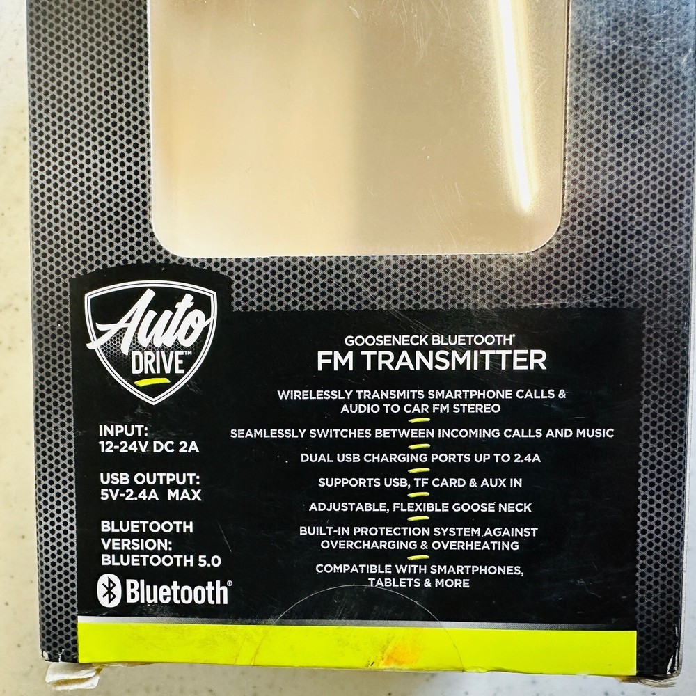 AutoDrive VM-208 Gooseneck Low Profile Bluetooth FM Transmitter with Enable