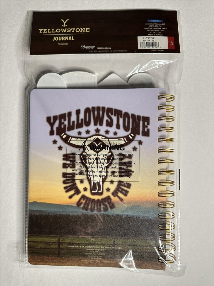 'YELLOWSTONE' SPIRAL-BOUND JOURNAL [NEW, 2024] - 96 sheets - BETH DUTTON